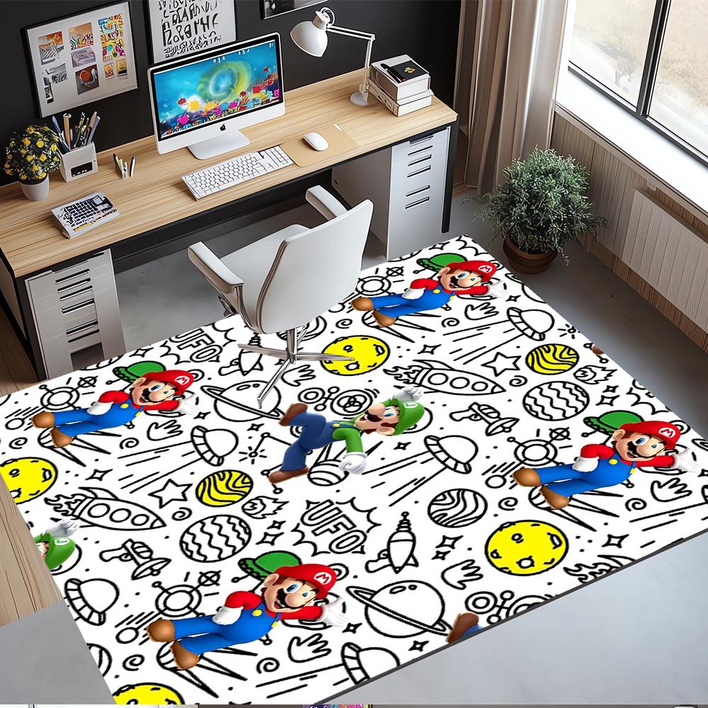 Mario Printed Carpet Rug for Office Chair Living Room Bedroom Kitchen Room Decor Gifts