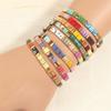 Geometric Type Elastic Bracelet Colorful Stackable Bracelet Fashion Tila Beads Bracelet  Women