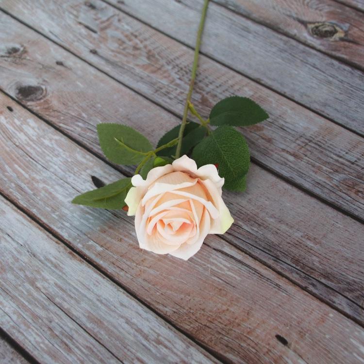 Flannelette Single Rose Gift Home Decoration Imitation Flower Fake RoseSilk Single Roses