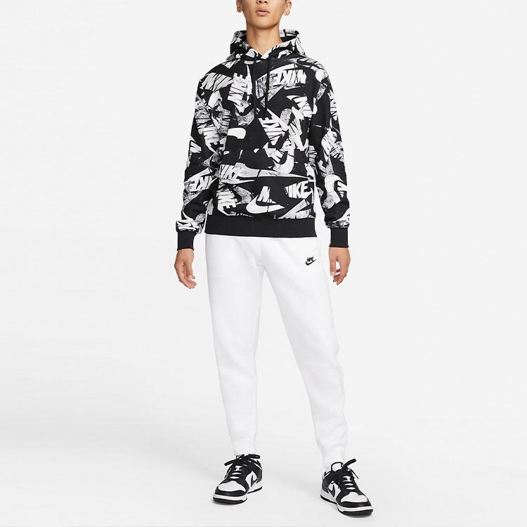 Nike Alphabet Logo Full Print Hoodie Black Men's DM6882-010