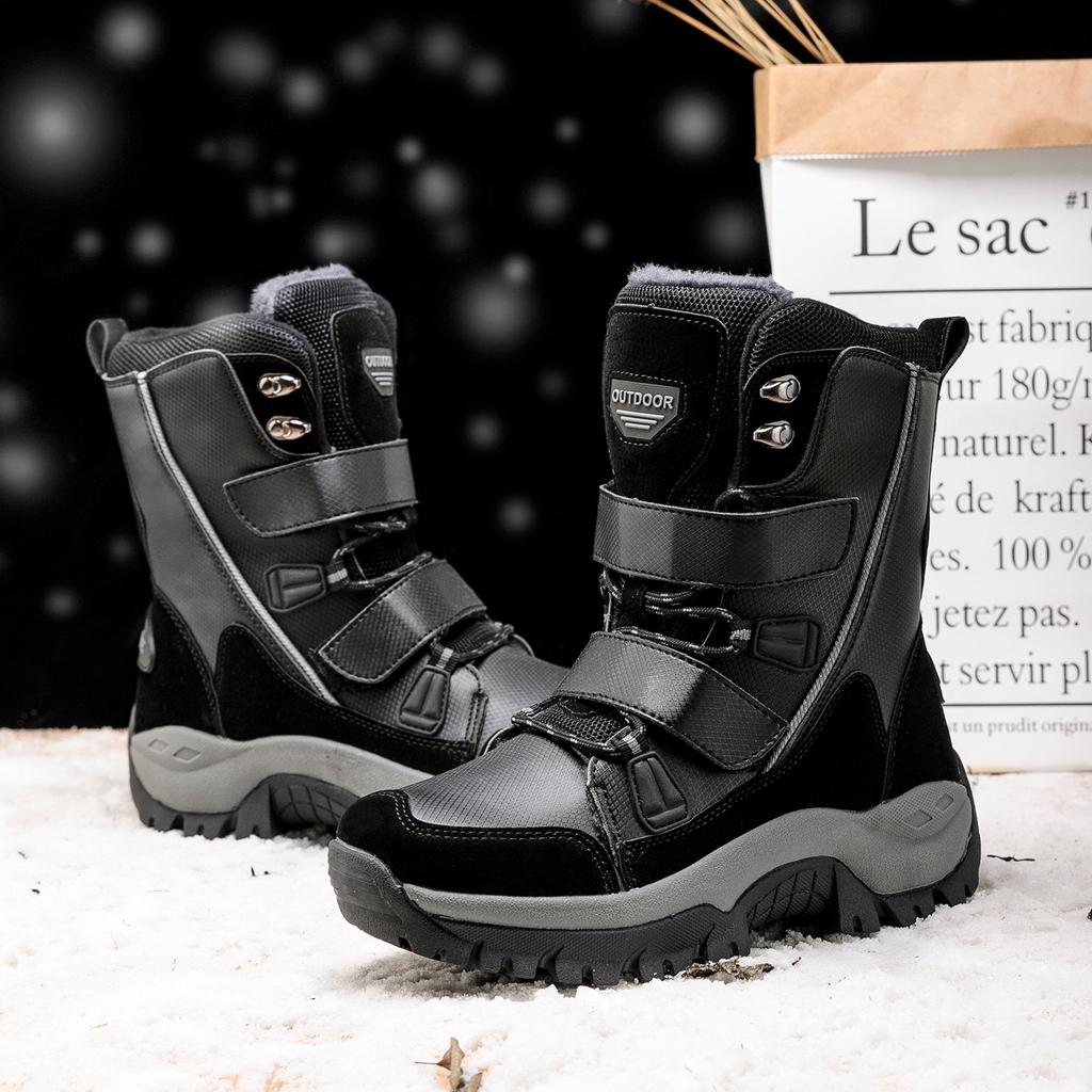 Xinjiang cotton shoes casual sports Velcro medium and long snow boots warm thickened velvet shoes