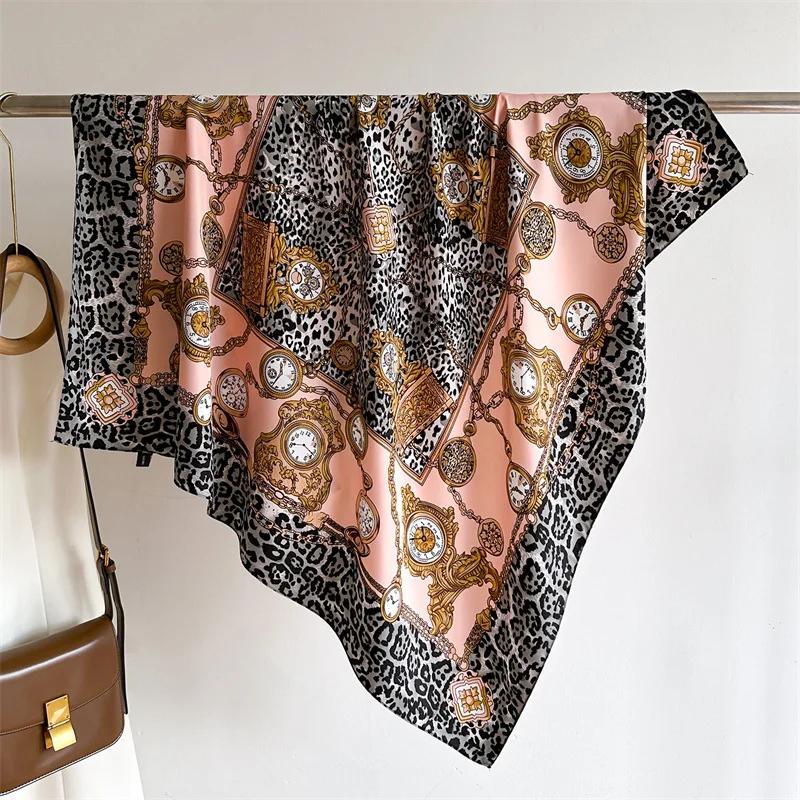 2025 90*90cm Printed Square Scarf Thin Breathable Sunscreen Shawl Casual Outdoor Windproof Head Wrap for Women Ribbon Headband