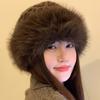 Warm Winter Plush Mongolian Hat Women Fur Bucket Cap Riding Thicken Fluffy Brimless Comfortable Fashion Outdoor Casual Soft Hat