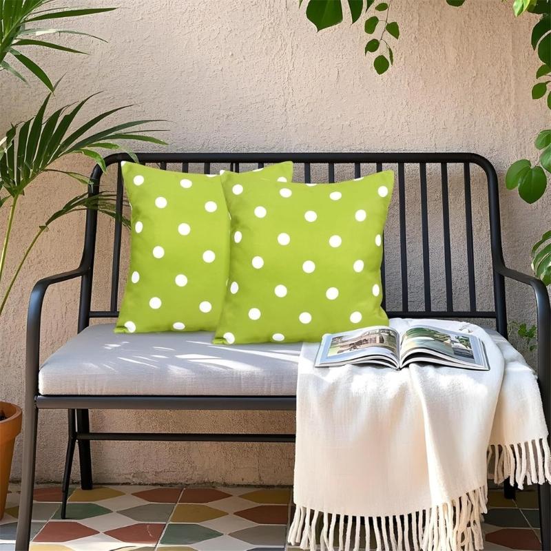 Durable Polyester Pillow Case Decorative Cushions Case Polkas Dot Pattern Pillow Cover for Outdoor and Indoor Use