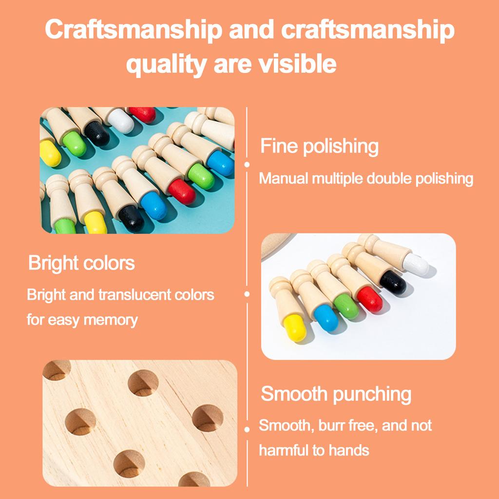 Children's Wooden Early Education Color Memory Chess Concentration Parent-child Interactive Fun Game Science And Education Puzzle Toys