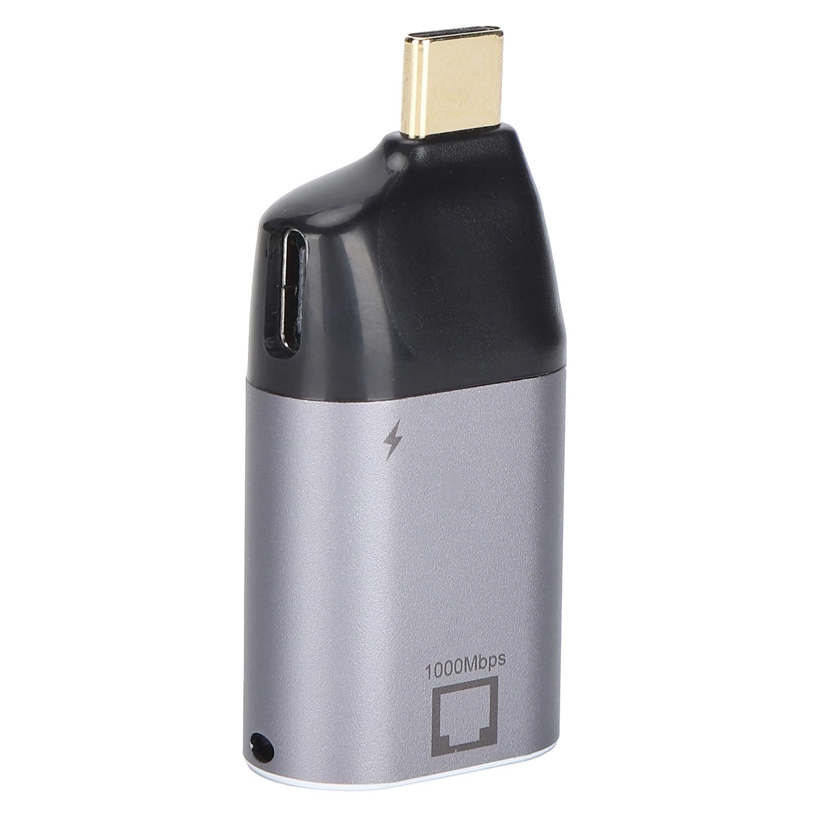 Адаптер Type-C (папа) на RJ45 (мама) Портативный адаптер Type-C на RJ45 Совместим с Windows, Android, OS X