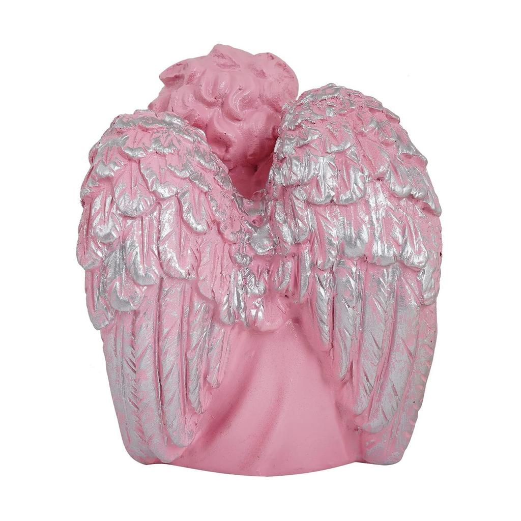 Winged Girl Statue for Home Decor Item | Fairy Girl Statue for Home Shelves Decor Showpiece (Angel Pink )