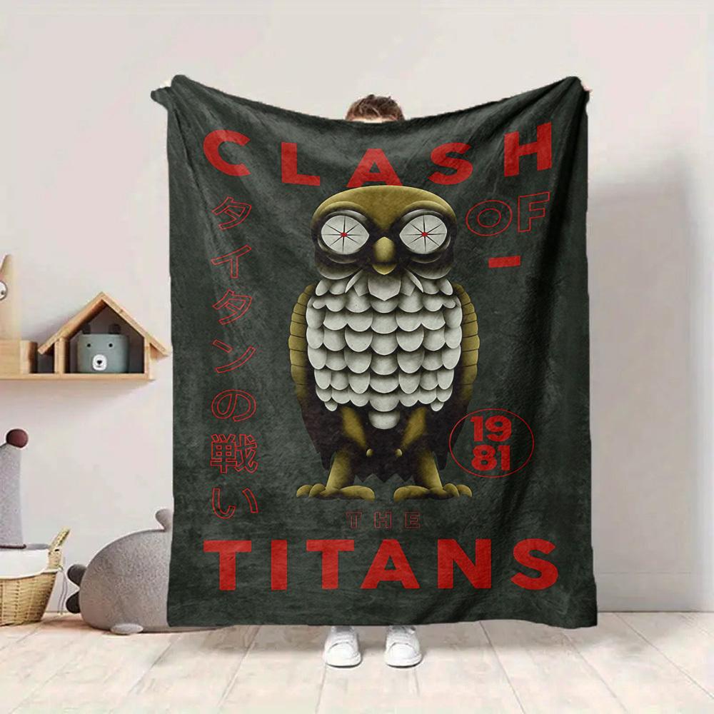 1pc Clash of Titans Blanket | Polyester Fiber, All-Season Comfort for Sofa, Bed, Office, Car, Camping, Ideal Home Decor & Gift, Office Comfort yy25102