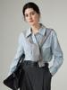 **2026 Neues Französisches Design Streifen Slimming Langarmhemd für Damen - Vielseitiges Oberteil für den Arbeitsweg**