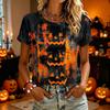 Women's Fashion Casual Short Sleeve T-Shirt with Halloween Graphic Print for Daily Wear, Party and Holiday Outfits