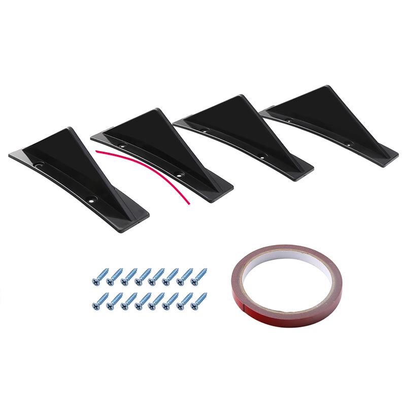 4pcs Universal ABS Car Modified Rear Bumper Diffuser Spoiler Rear Bumper Lip Diffuser Anti-collision Car Accessories