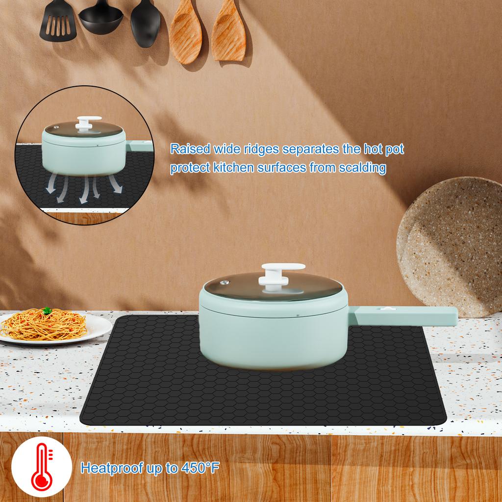 Stove Top Cover Silicone Stove Mat Heat Resistant Cooktop Cover Foldable Anti-slip Hob Cover Range Covers for Electric Stove