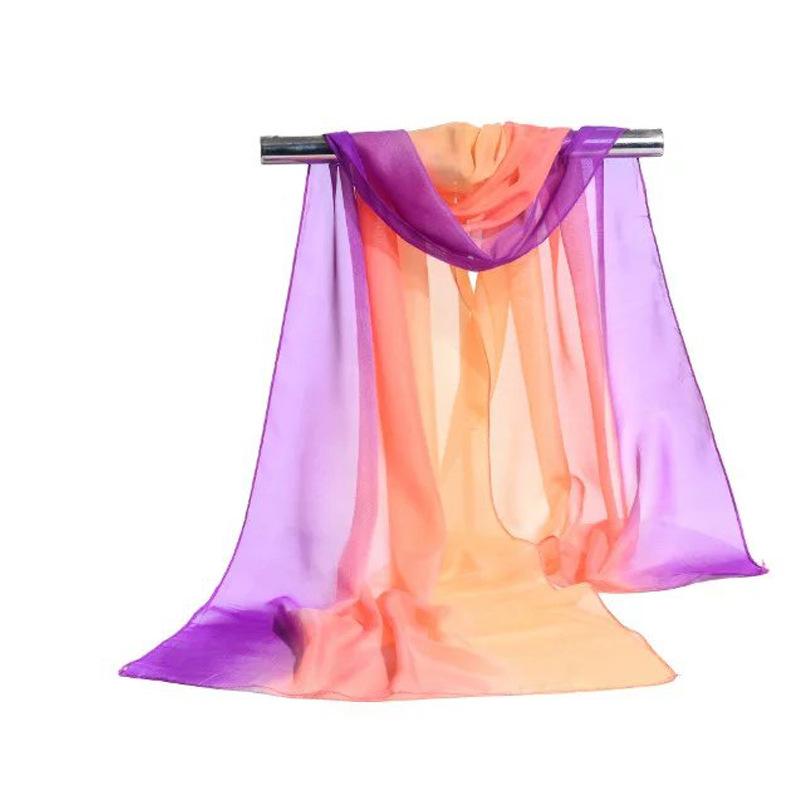 

Весенний новый шифоновый шарф женский градиентный цвет шарф пляжный шаль от солнца 160*52cm