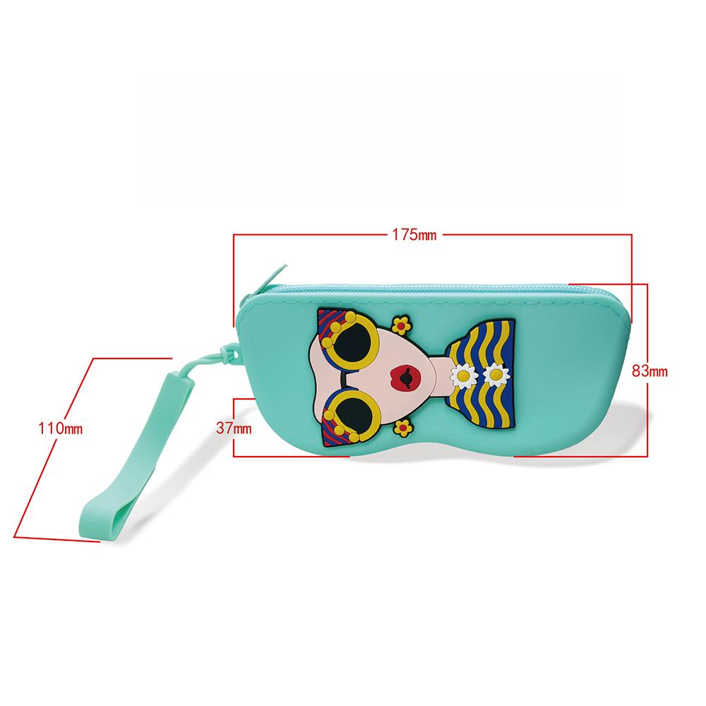 Glasses Case Decorative Eyewear Storage Bag Sunglasses Holder Cartoon-Style Silicone Glasses Bag For Gift Personal Use Daily Use