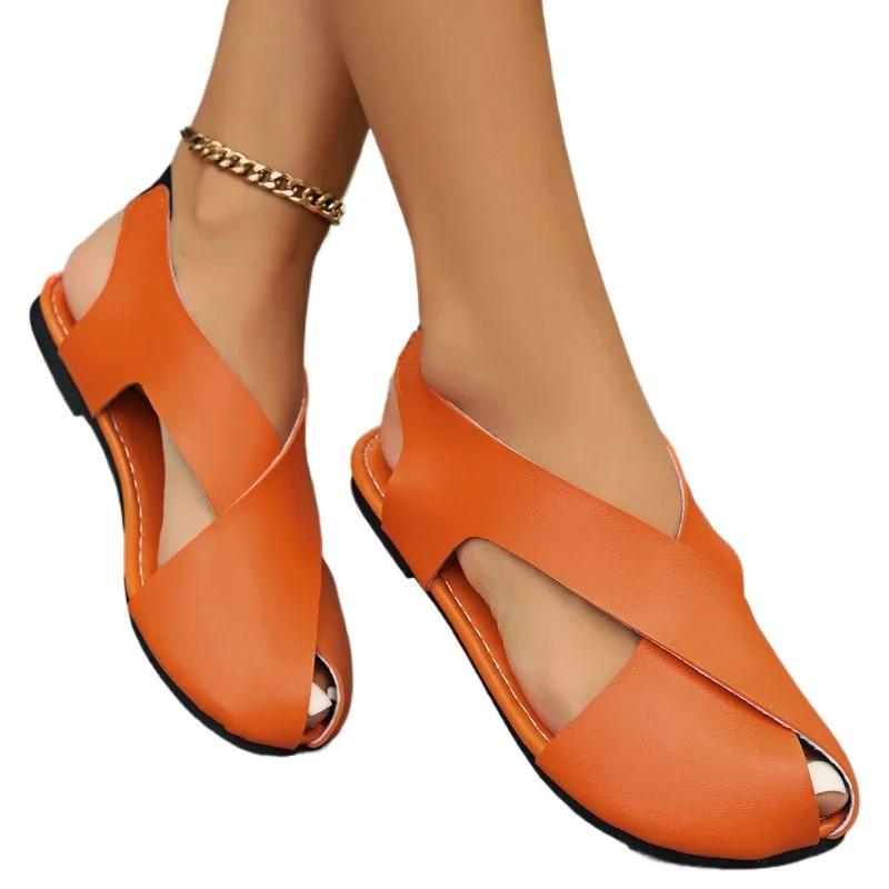 Mode Damen Schuhe im Angebot 2025 Schnür-Manschette Damen Sandalen Peeptoe Lässige Damen Sommer Übergröße Flache Bequeme Designer Sandalen