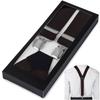 Men's Elegant Strong V Brown Suspenders with Box Sz6