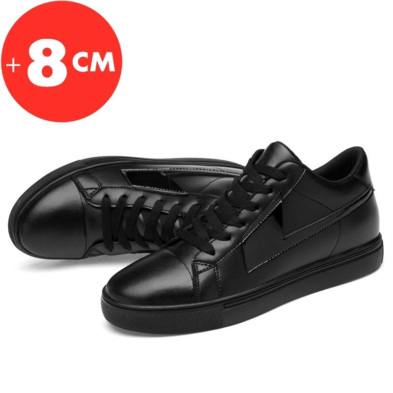 Fashion Genuine Leather Sneakers Men Elevator Shoes Casual Heightening Shoes Men Increase Shoes Height Increase Insole 8CM Lift Sports