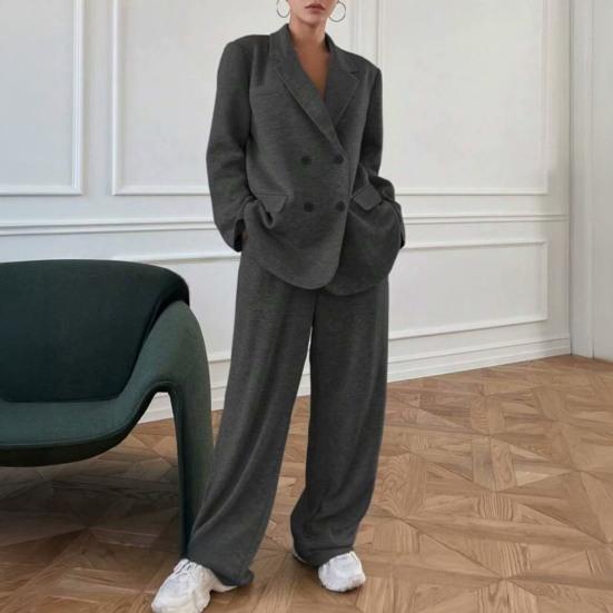 Women's Suits 2 Piece Set Oversized Blazer Jacket And Wide Leg Dressy Pants Casual Business Set Formal Office Work Outfits