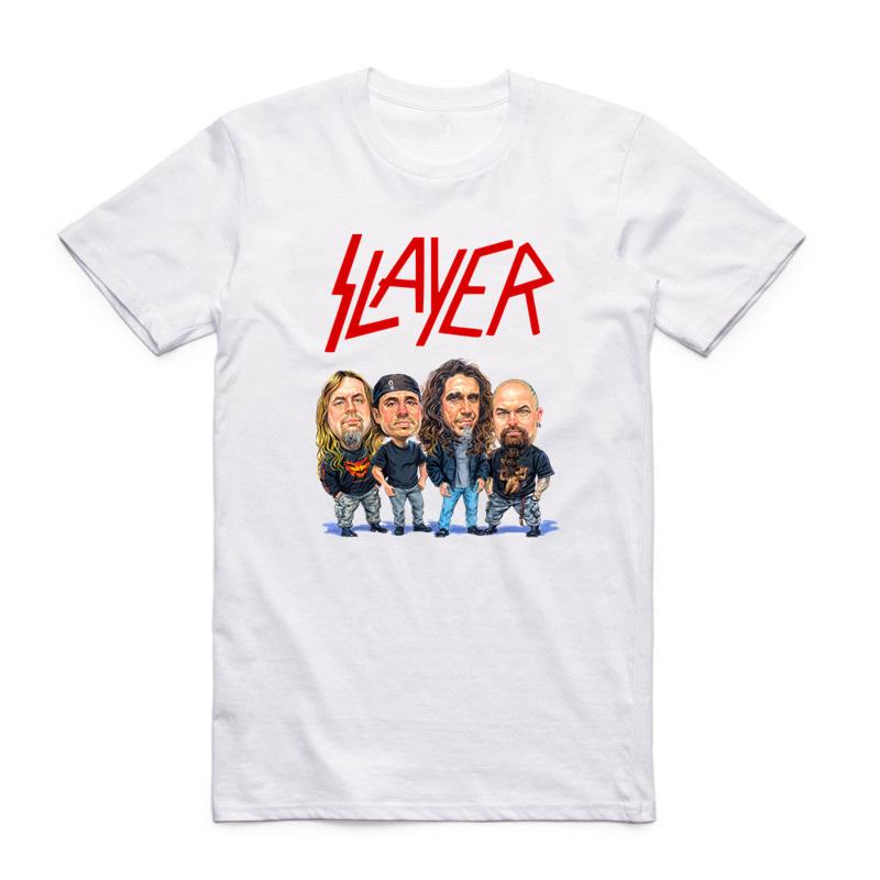 Asian Size Men Printing Slayer Heavy Metal Thrash Rock Band T-shirt Summer O-Neck Short Sleeves Speed Metal Band T-shirt HCP4102