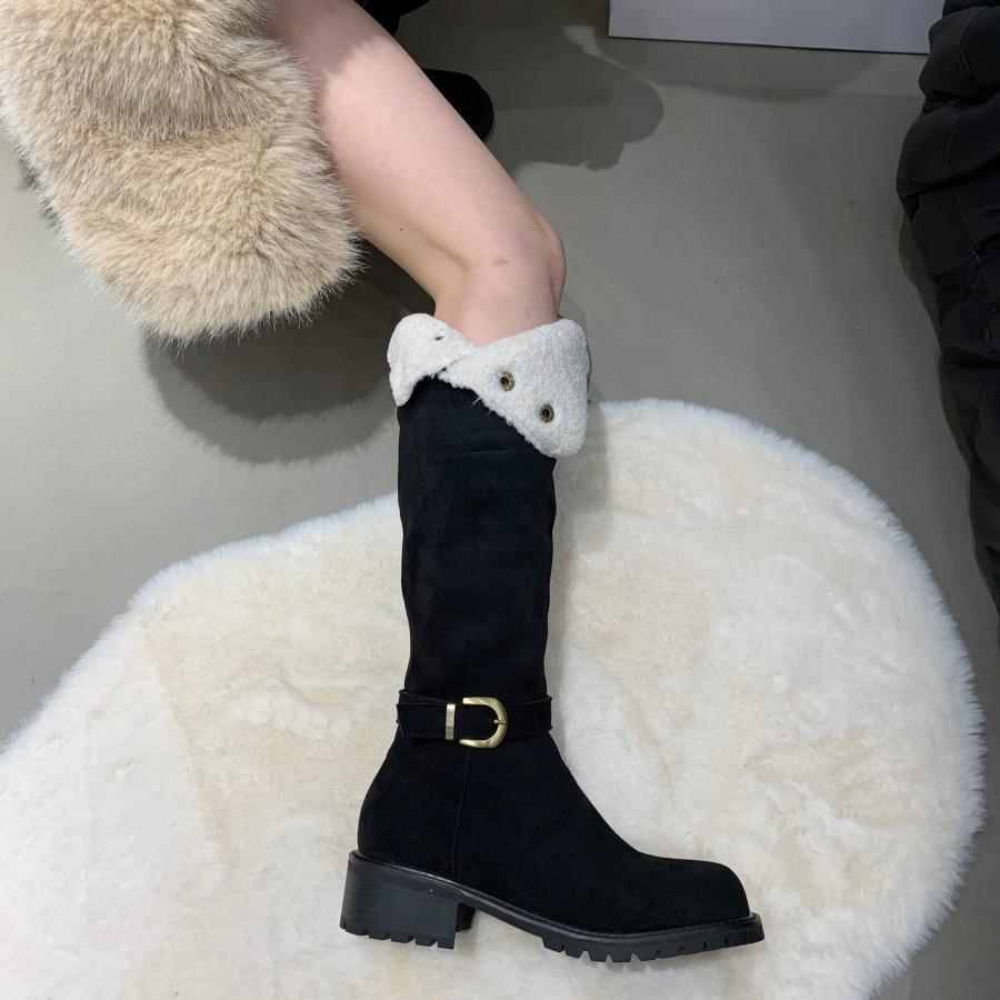 Vintage western cowboy boots 2025 new versatile stacking boots matte summer thin boots