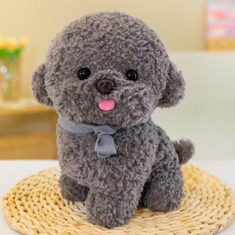 Stuffed Animal Plush Dog Toy Simulation Puppy Plushies Bichon Frise Plush  Xmas Birthday Gifts