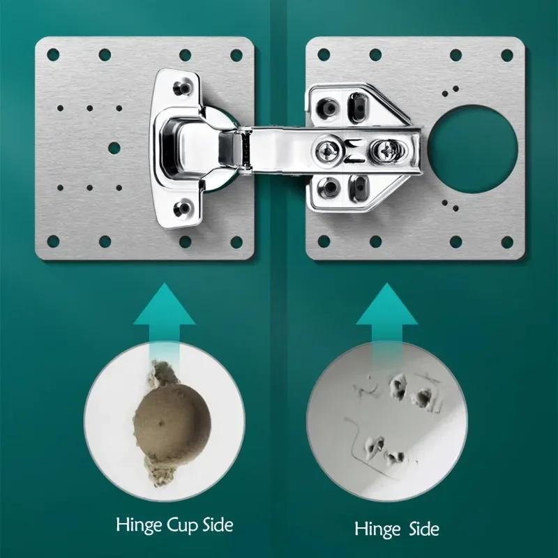 2/4Pcs Hinge Repair Plate Cabinet Furniture Drawer Table Scharnier Stainless Steel Household Hardware Hinge Fixing Brace Bracket