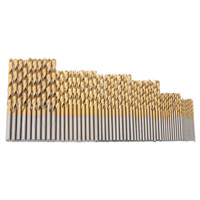 60Pcs Mini High Speed Steel Plating Titanium Straight Hand Twist Drill Bits Tool