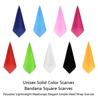 1PC Solid Color Scarves Bandana Square Scarves Polyester Lightweight Headwraps