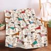 Cute Dachshund Blanket Soft Flannel Cartoon Print Blanket Sofa Bedroom Dormitory Nap Blanket
