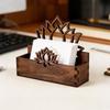 Lotus Shape Tissue Box Holder Wooden Napkin Stand Fashion Card Storage Box  Office Desktop