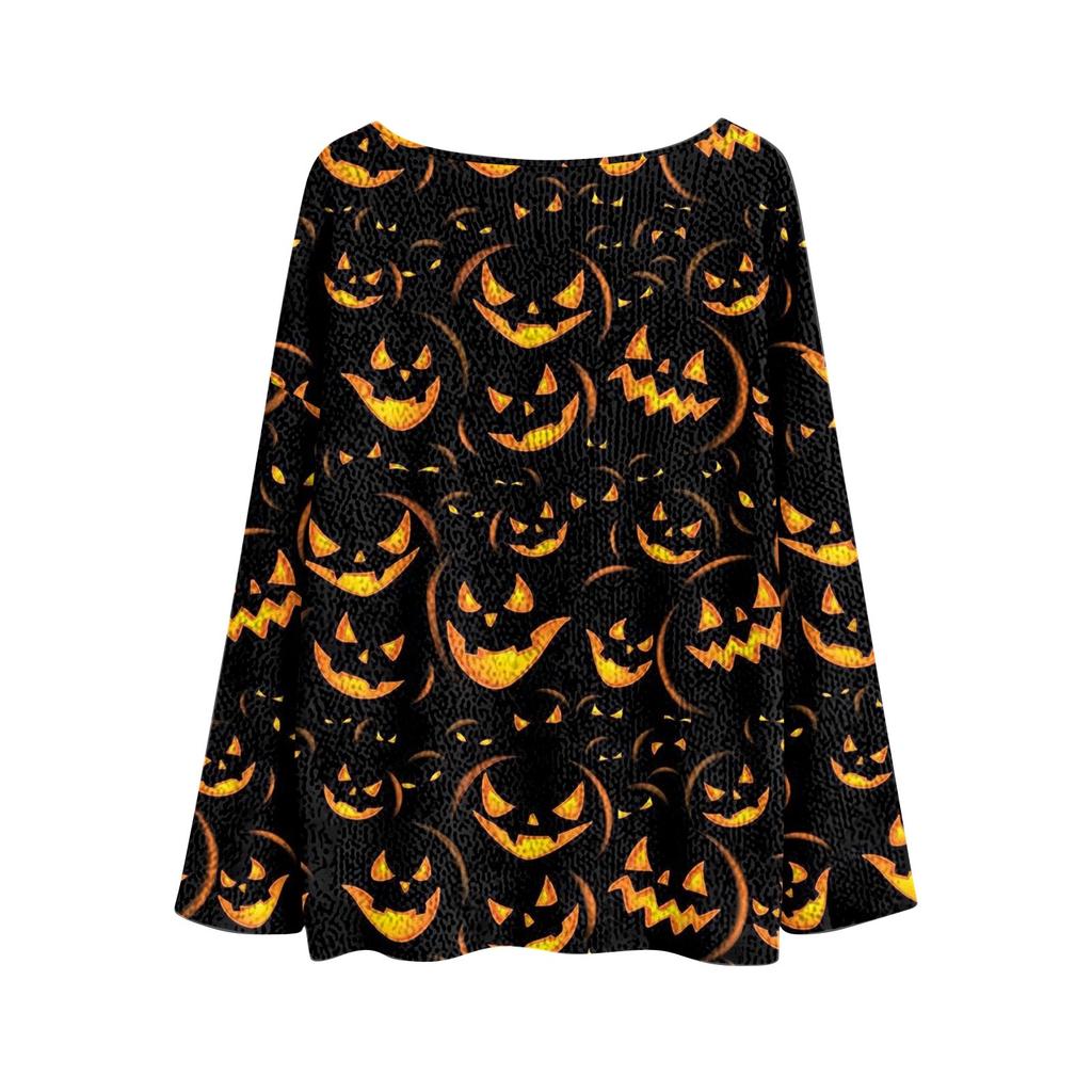 Womens  Fall Sweaters Long Sleeve Print Tops Pullover Sweaters Loose Dressy Casual Basic Clothes