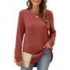 Autumn Winter Square Neck Stretch Rib Knit Top Solid Color Long Sleeve Loose T-shirt