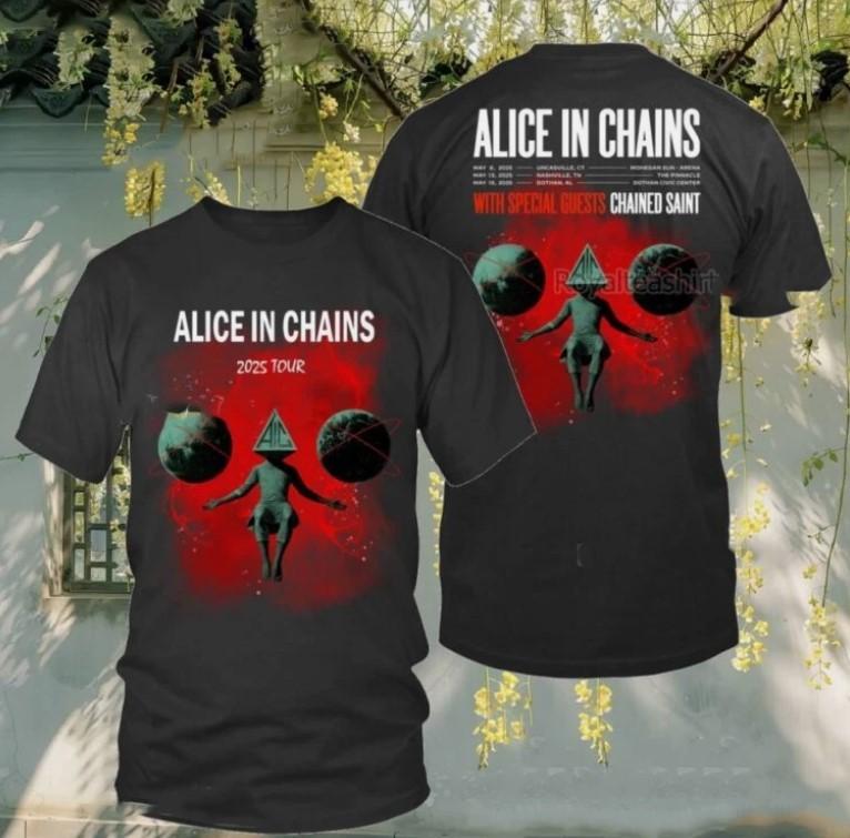 

Alice In Chains Tour 2025 With Special Guests Chained Sain T-shirt Unisex T-Shirt XXL