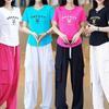 2025 Women's Summer Square Dance Set: Stylish Aerobic Top & Loose Cotton Pants