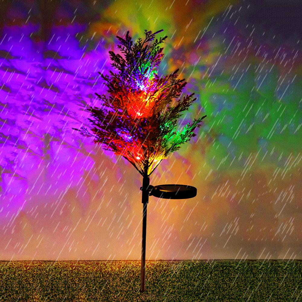 2PCS Solar Garden Lights Christmas Tree Outdoor Pathway Yard Lights Decorations