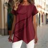 1116 spring and summer fashion new round neck art line pattern printing, simple