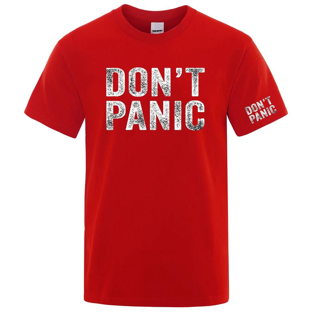 Dont Panic Funny Retro The Unisexs Regular Shortsleeved Shirt Is Made of Soft and Breathable Fabric Suitable for Summer T Shirt