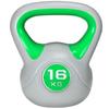 Kettlebell, 16kg Kettle Bells with Handle for Home Gym Weight Lifting and Strength Training, Green and Grey