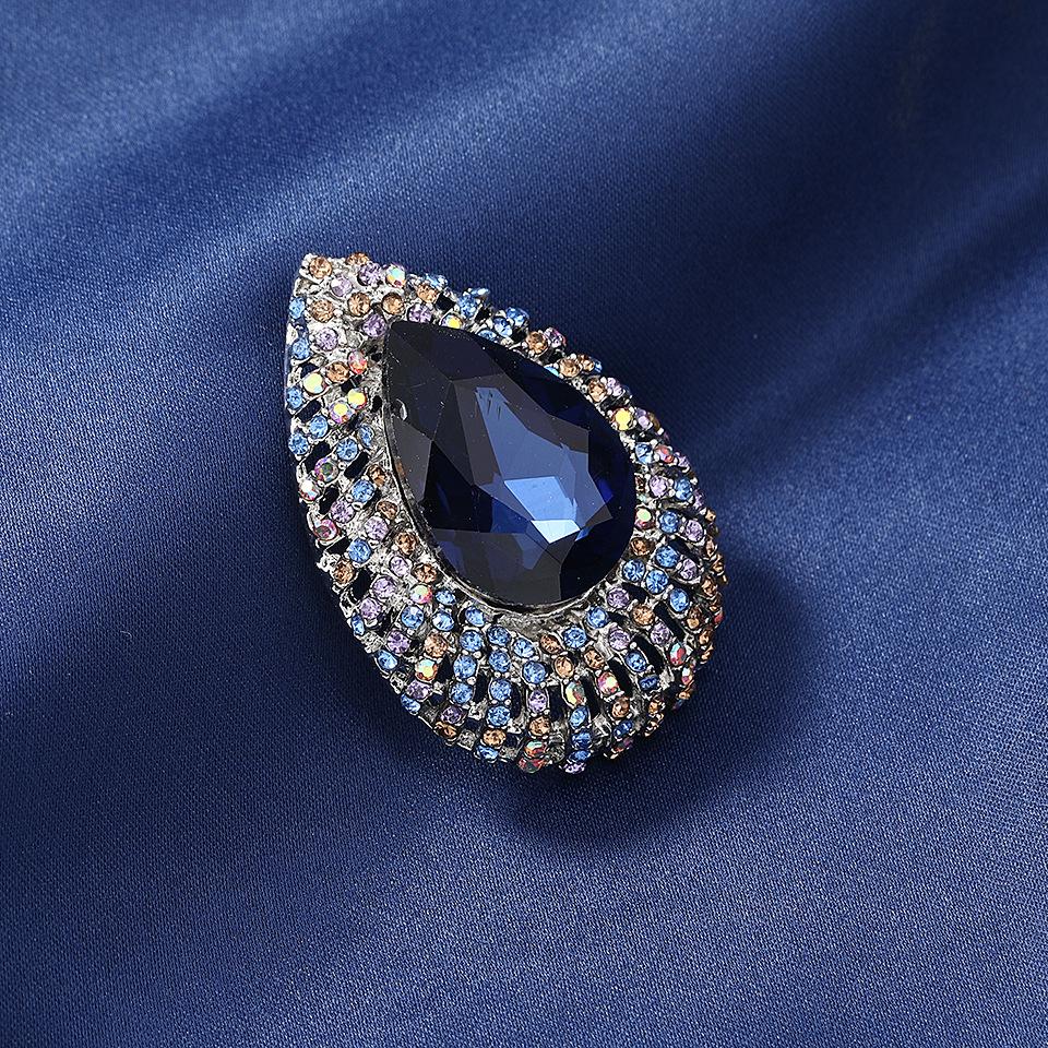 Vintage Rhinestone Angel's Tears Brooch – Women's Coat Corsage Accessory