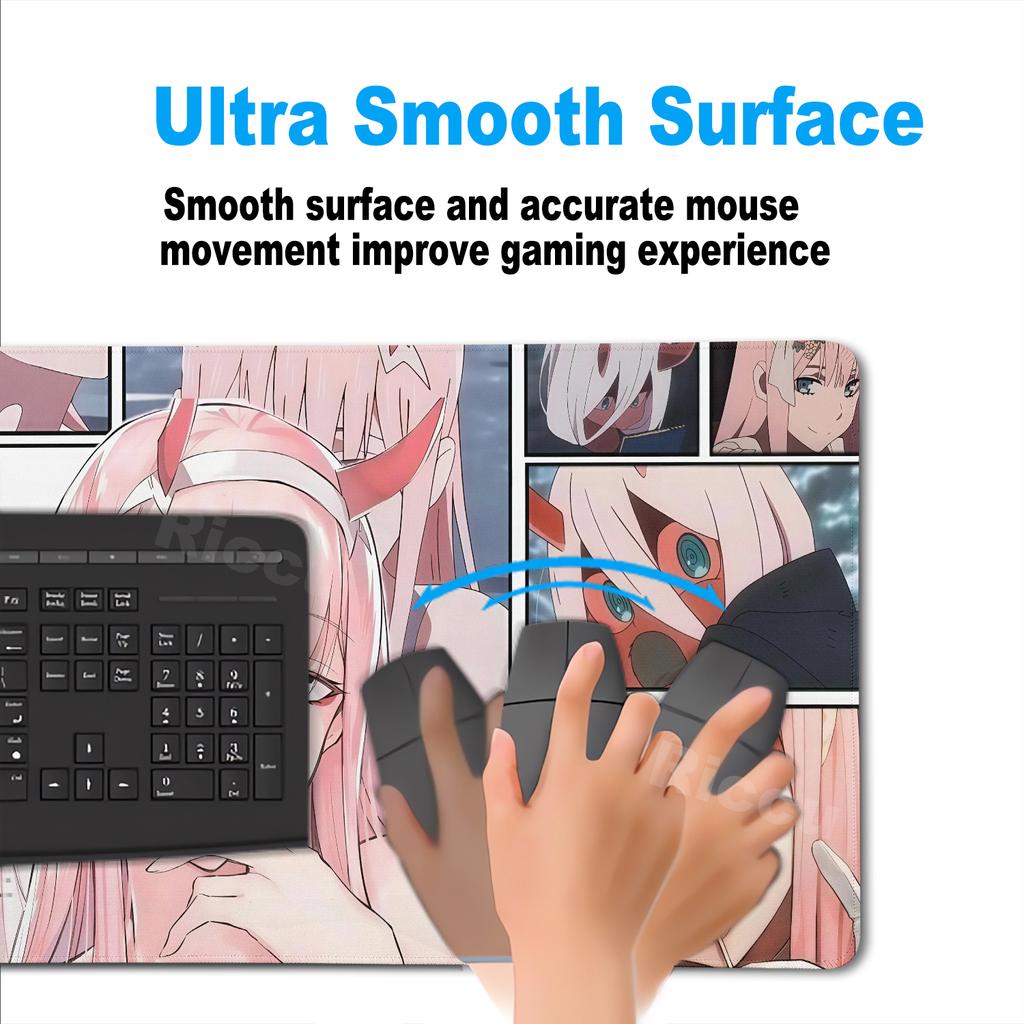 Großes Anime-Mädchen-Mauspad Darling in the FranXX 02 Gaming-Mauspad PC-Zubehör Maismatte Zero Two HD-Druck Tastatur Schreibtischmatte