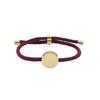 Adjustable Handmade Braided Bracelet With Engravable Round Charm Titanium Steel Unisex Couple Jewelry
