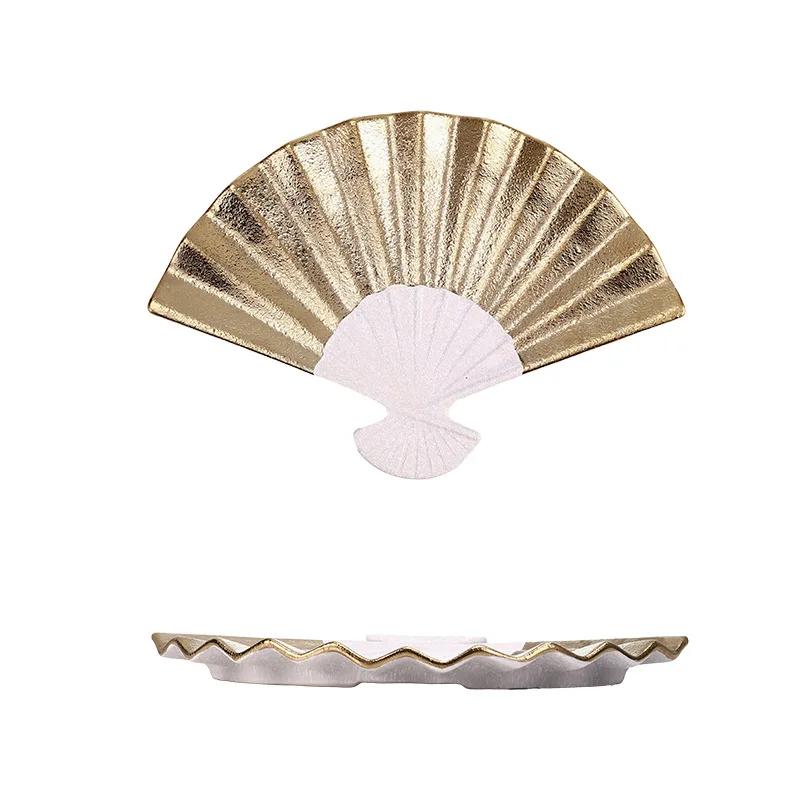 Electroplated Sushi Ceramic Tableware Premium Hotel Restaurant Plate Commercial Plate Salad  Japanese Sashimi Plate