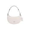 Payton 21 Classic Monogram Zipper Closure Faux Leather Half Moon Bag Women Handbags White CN011-SVHA