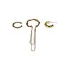 Irregular Chain Set Earrings with A Cool and Elegant Style. No Ear Holes. Ear Bar Clasp for Women.