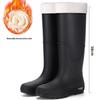 Women's Fashionable Non-Slip High-Top Rain Boots with Fleece Lining for Warmth