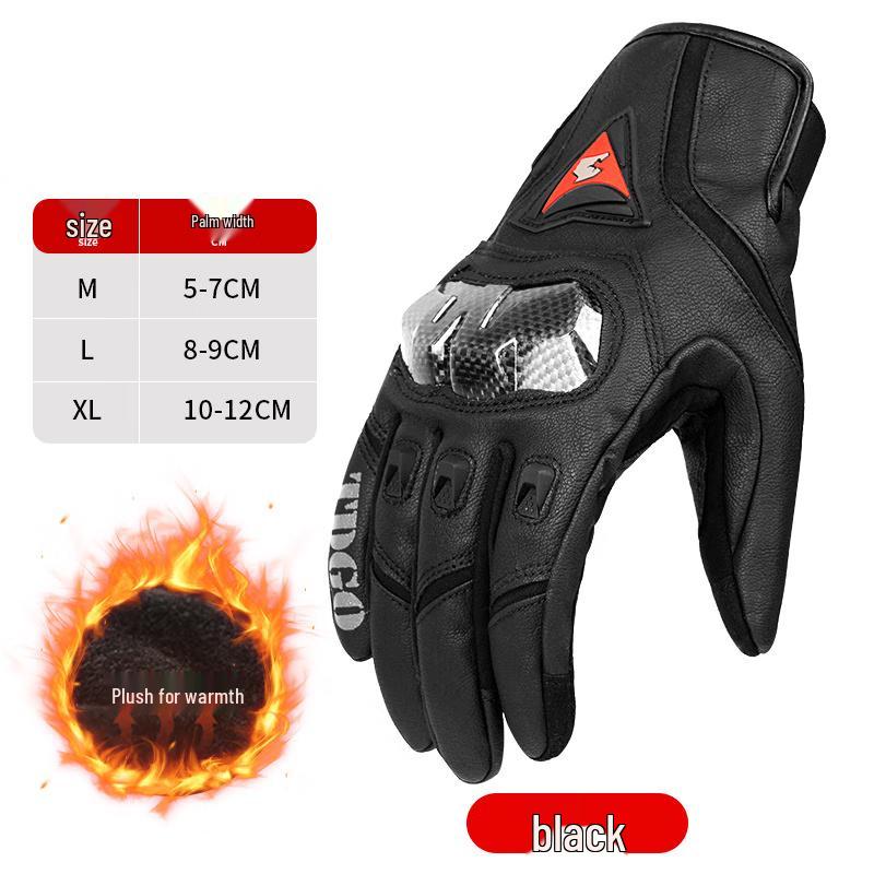 Longchan Men s Carbon Fiber Genuine Leather Motorcycle Riding Gloves