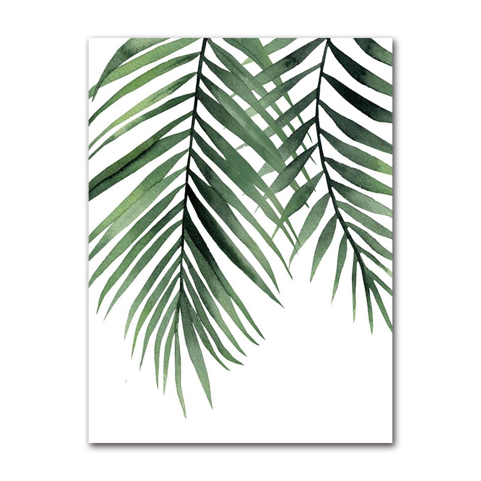 Picture Wall Art Canvas Paintings Home Decoration Nordic Art Tropical Plants Scandinavian Poster Green Leaves Decorative