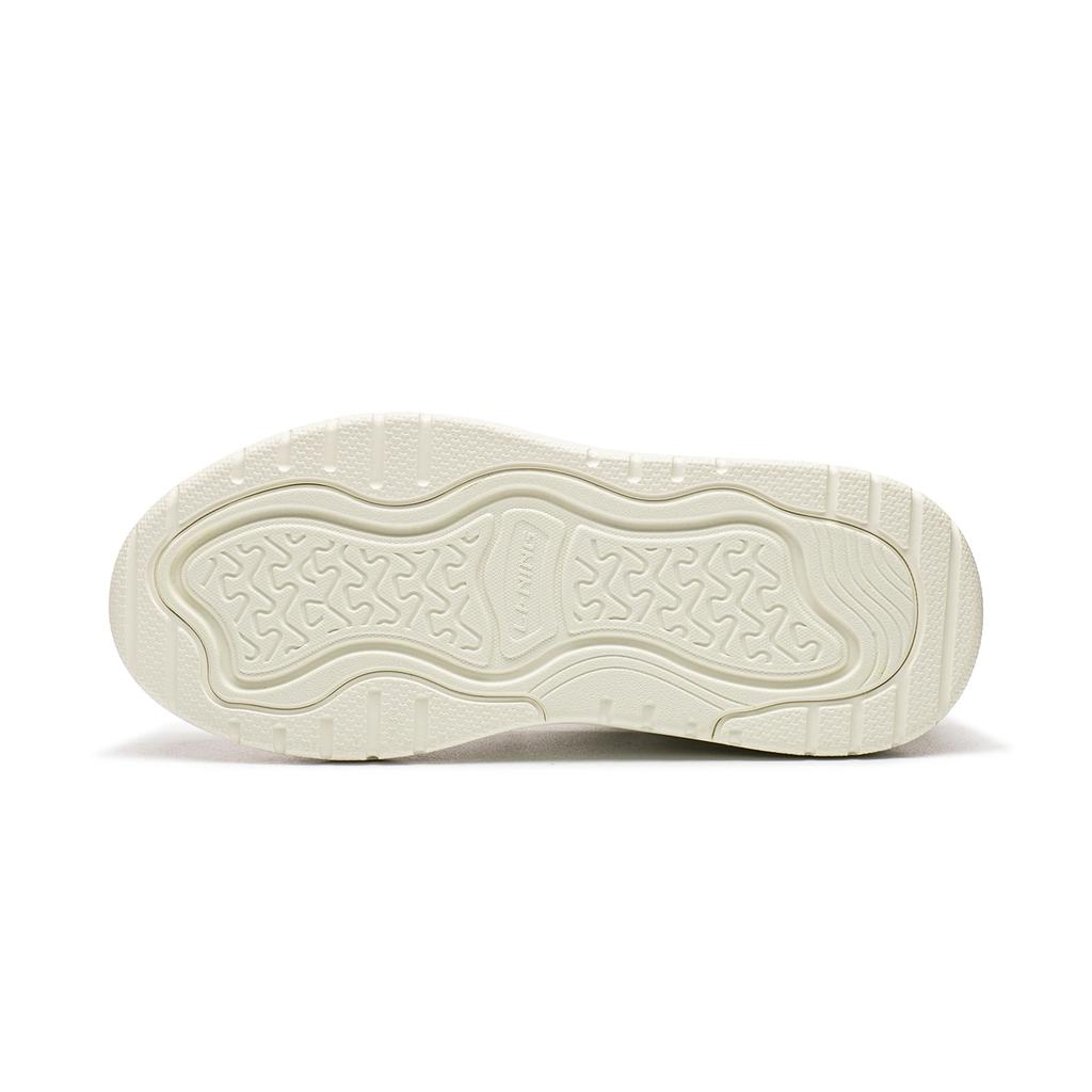Li Ning Sports Life Collection Skateboard Shoes Women's Low Top Champagne White AGCW024-10