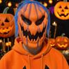 Creativity Halloween Cosplay Mask Orange Scary Ghost Headgear Pumpkin Full Face Mask  Unisex