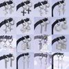 Vintage Fashion Sun Evil Eye Moon Star Rectangle Dangle Earring Metal Hoops Stainless Steel Earrings For Women Men Jewelry Gifts